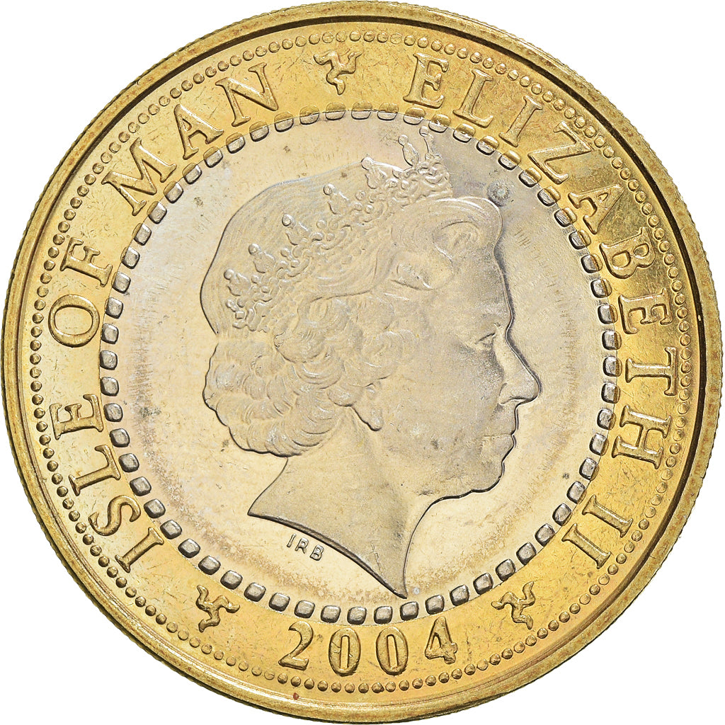 Moneta, Isola di Man, Elizabeth II, 2 Pounds, 2004, Pobjoy Mint, BB