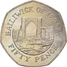 Moneta, Jersey, Elizabeth II, 50 Pence, 1994, BB+, Rame-nichel, KM:58.1