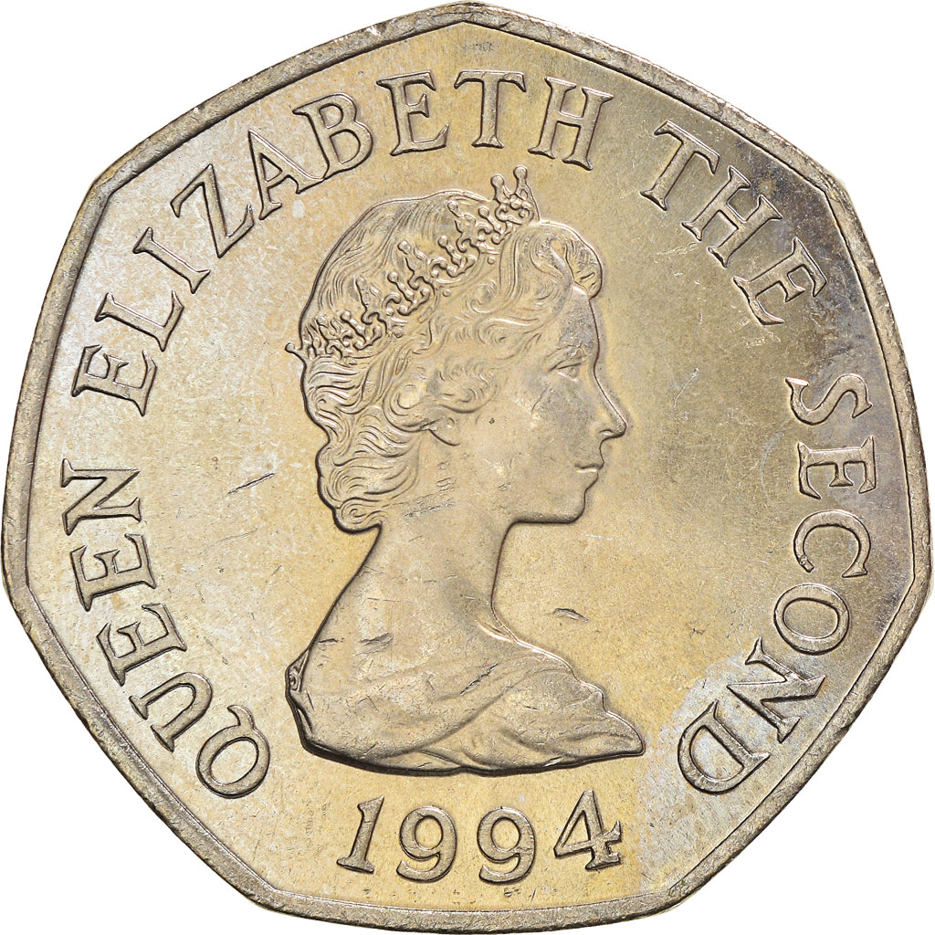 Moneta, Jersey, Elizabeth II, 50 Pence, 1994, BB+, Rame-nichel, KM:58.1
