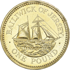 Coin, Jersey, Elizabeth II, Pound, 1994, AU(55-58), Nickel-brass, KM:91