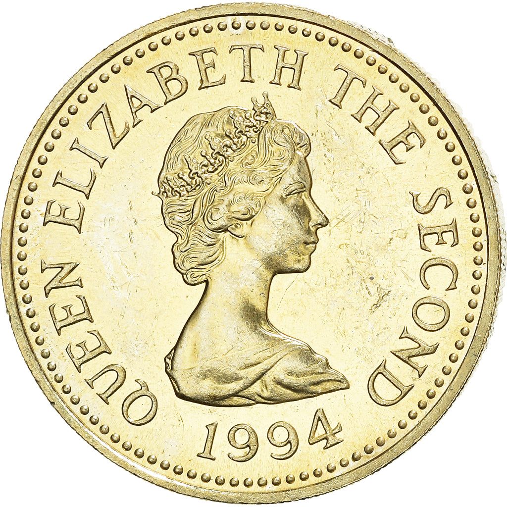 Coin, Jersey, Elizabeth II, Pound, 1994, AU(55-58), Nickel-brass, KM:91