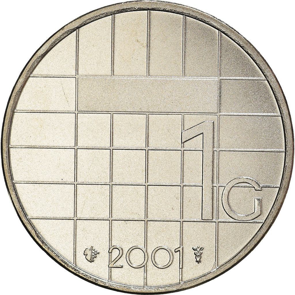 Münze, Niederlande, Beatrix, Gulden, 2001, Utrecht, UNZ, Nickel, KM:205