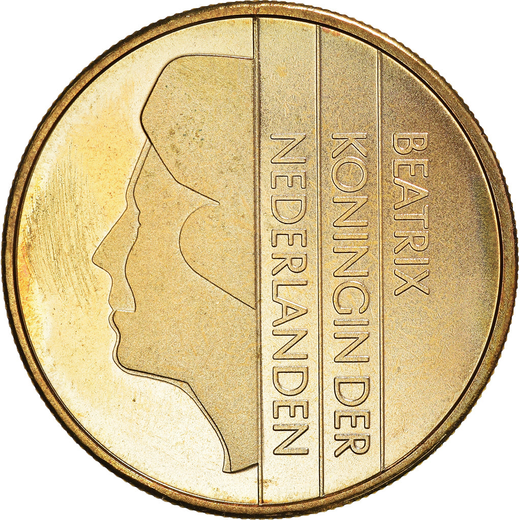Coin, Netherlands, Beatrix, 5 Gulden, 2001, Utrecht, MS(60-62), Bronze Clad