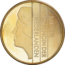 Coin, Netherlands, Beatrix, 5 Gulden, 2001, Utrecht, MS(60-62), Bronze Clad