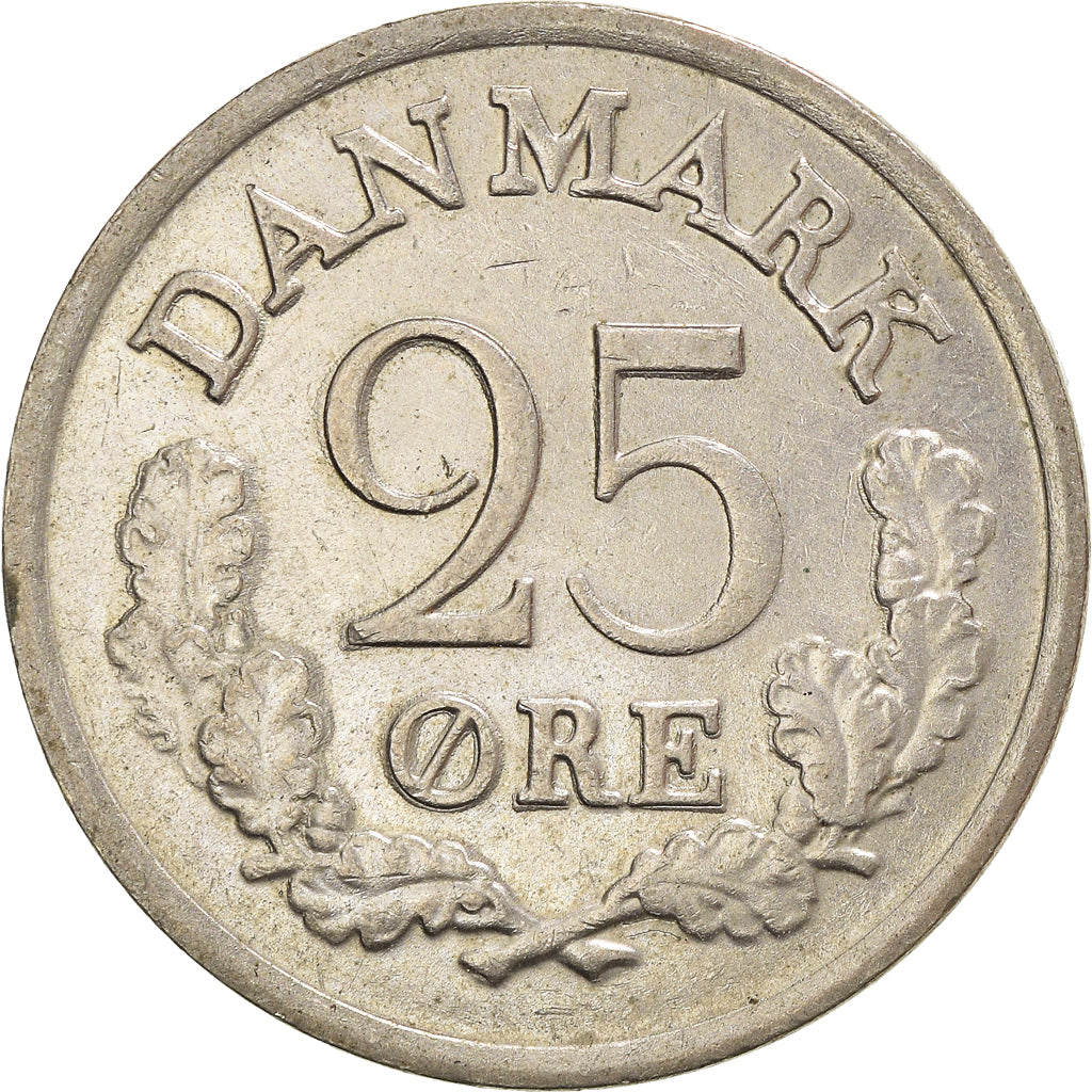 Munten, Denemarken, Frederik IX, 25 Öre, 1966, Copenhagen, ZF, Cupro-nikkel