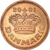 Moneda, Dinamarca, Margrethe II, 25 Öre, 2001, EBC+, Bronce, KM:868.1