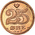 Moeda, Dinamarca, Margrethe II, 25 Öre, 2001, MS(60-62), Bronze, KM:868.1