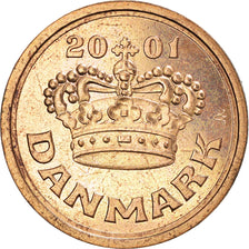 Coin, Denmark, Margrethe II, 50 Öre, 2001, Brondby, AU(50-53), Bronze, KM:866.2