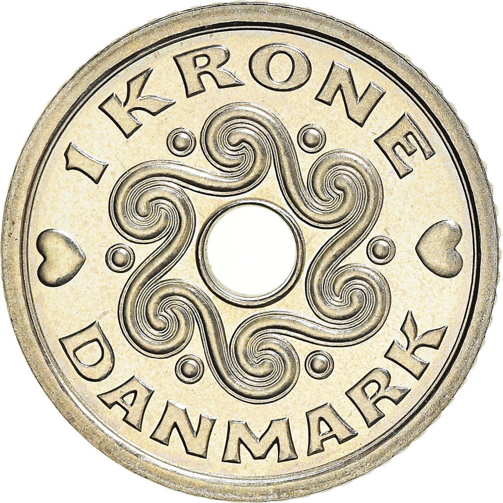 Coin, Denmark, Margrethe II, Krone, 2001, Copenhagen, MS(63), Copper-nickel