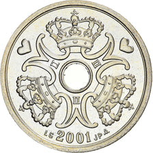 Coin, Denmark, Margrethe II, 2 Kroner, 2001, Copenhagen, MS(63), Copper-nickel