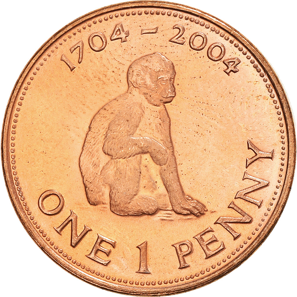 Monnaie, Gibraltar, Elizabeth II, Penny, 2004, SUP+, Cuivre plaqué acier