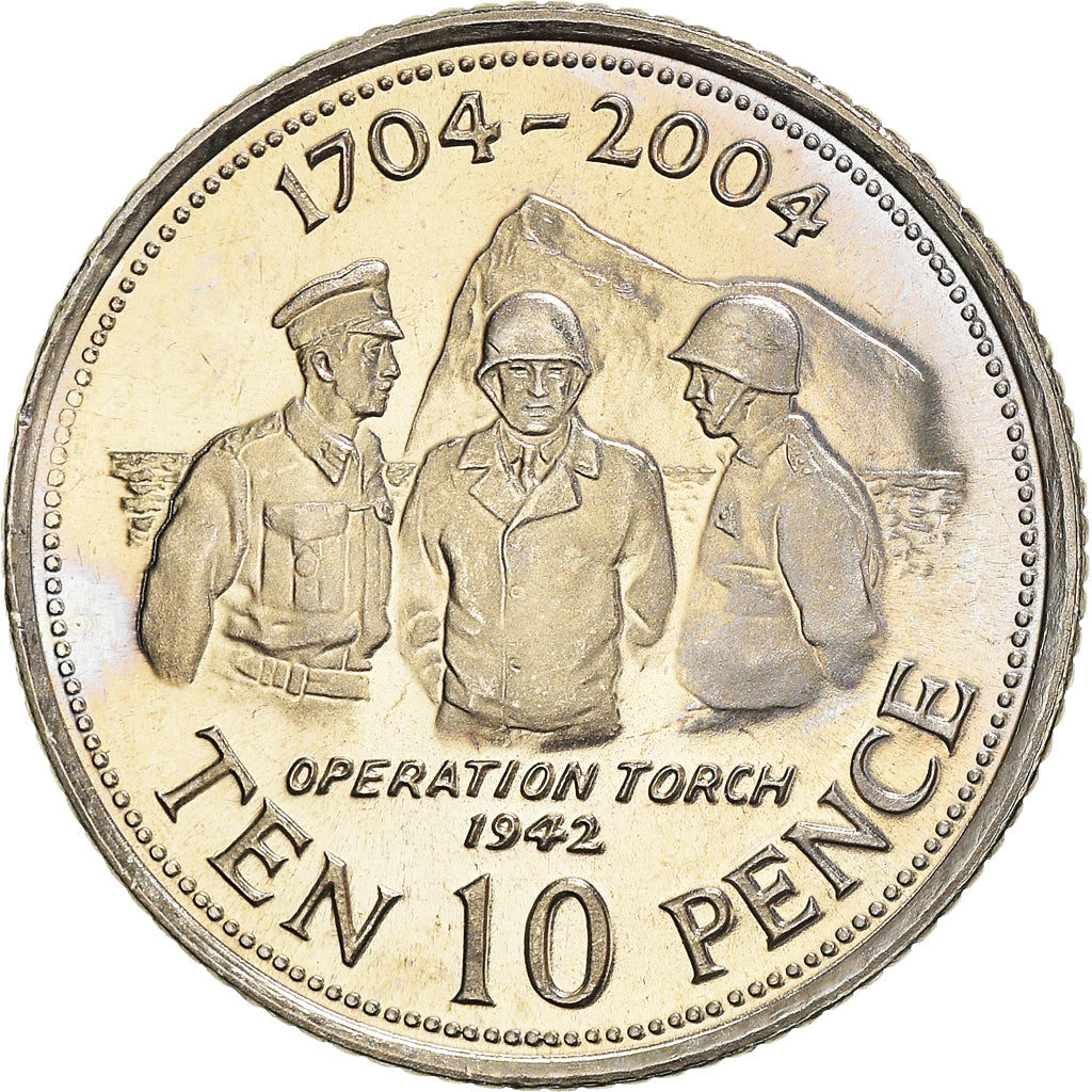 Coin, Gibraltar, Elizabeth II, 10 Pence, 2004, MS(60-62), Copper-nickel, KM:1047