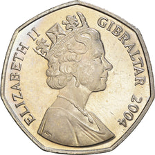Coin, Gibraltar, Elizabeth II, 50 Pence, 2004, Pobjoy Mint, MS(63)