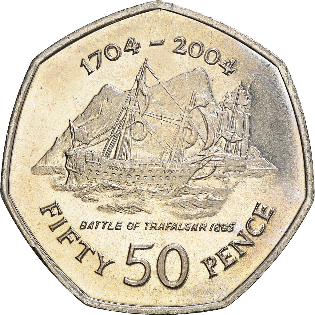 Coin, Gibraltar, Elizabeth II, 50 Pence, 2004, Pobjoy Mint, MS(63)