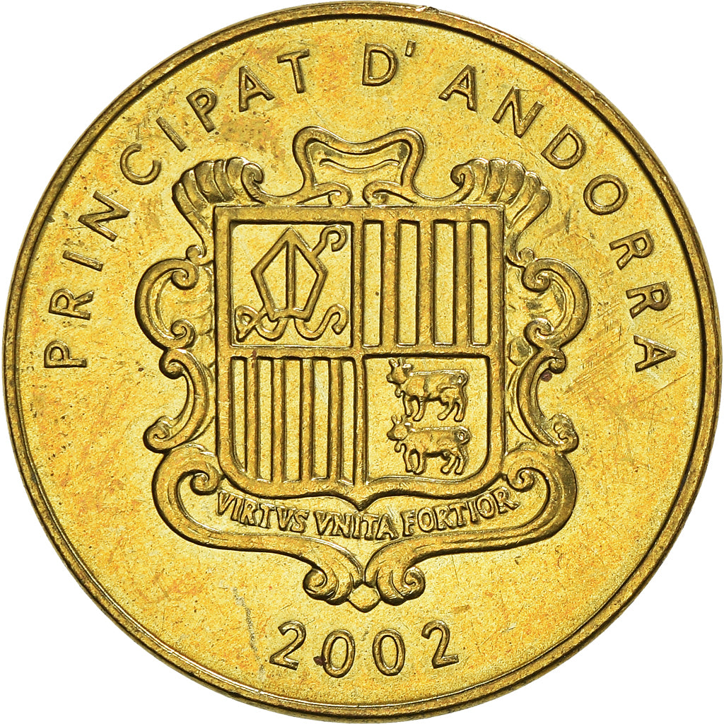 Coin, Andorra, 5 Centims, 2002, AU(50-53), Brass, KM:181