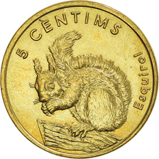 Coin, Andorra, 5 Centims, 2002, AU(55-58), Brass, KM:180