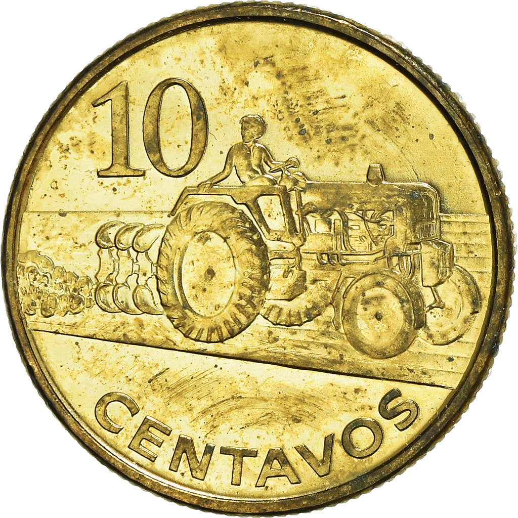 Coin, Mozambique, 10 Centavos, 2006, MS(60-62), Brass plated steel, KM:134