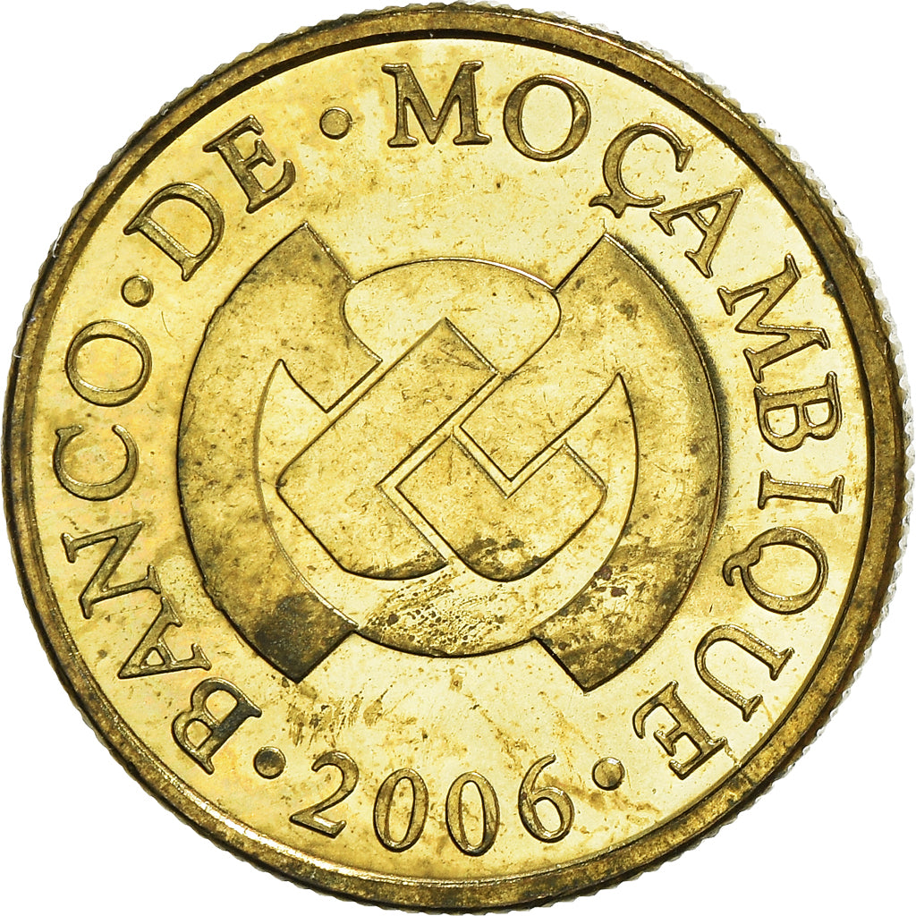 Coin, Mozambique, 10 Centavos, 2006, MS(60-62), Brass plated steel, KM:134