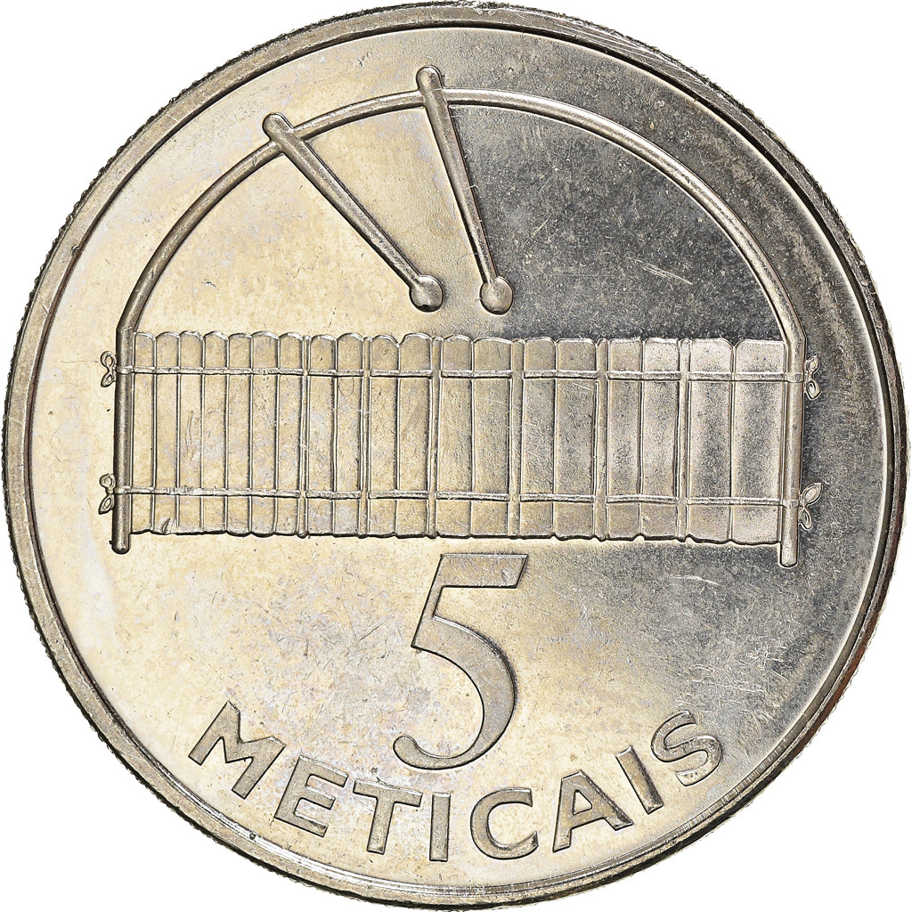 Coin, Mozambique, 5 Meticais, 2006, MS(60-62), Nickel plated steel, KM:139
