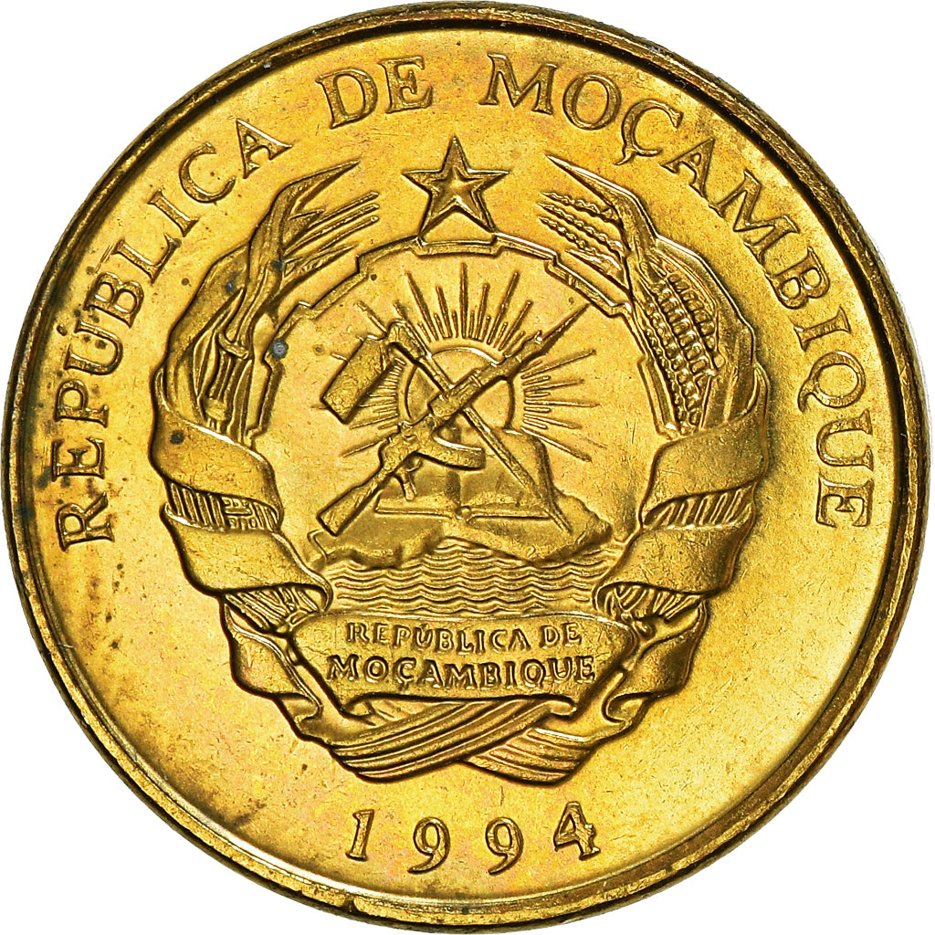 Coin, Mozambique, Metical, 1994, Royal Mint, AU(55-58), Brass Clad Steel, KM:115