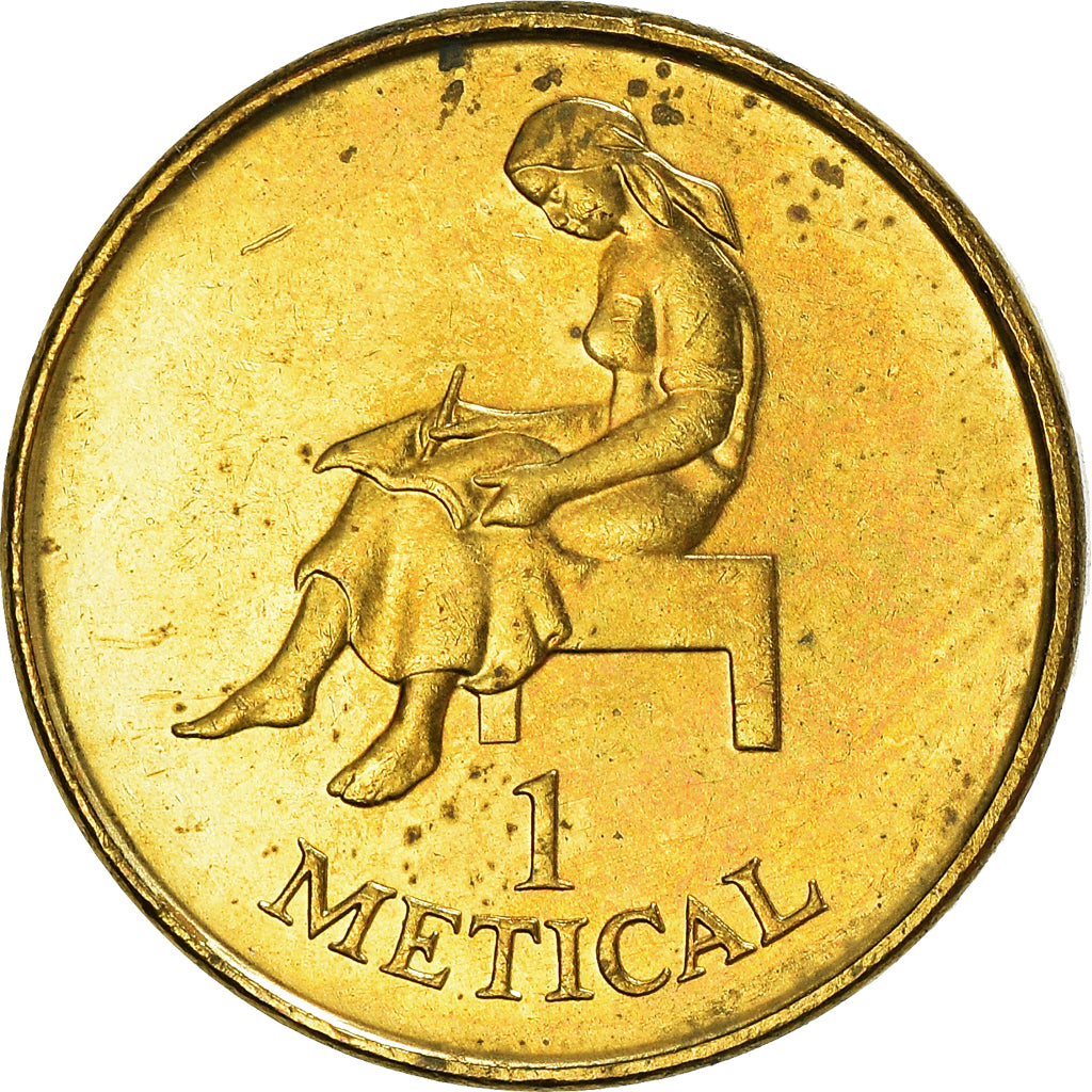 Coin, Mozambique, Metical, 1994, Royal Mint, AU(55-58), Brass Clad Steel, KM:115