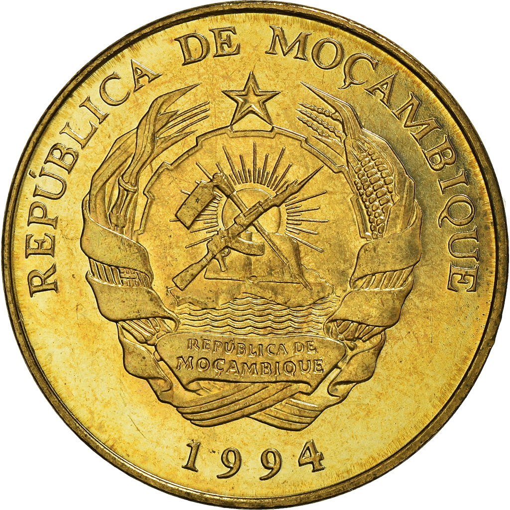 Moeda, Moçambique, 20 Meticais, 1994, Royal Mint, AU(50-53), Aço Revestido a