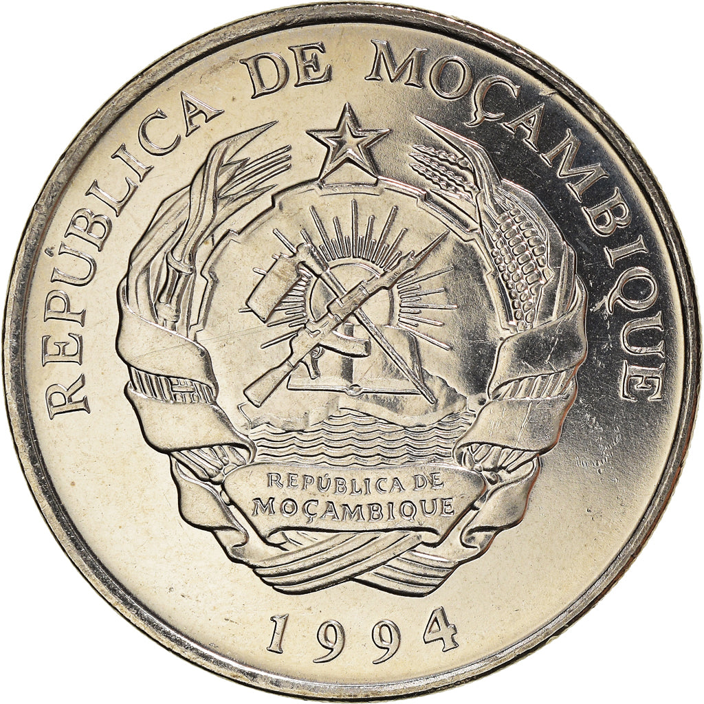 Moeda, Moçambique, 500 Meticais, 1994, Royal Mint, AU(55-58), Aço Revestido a