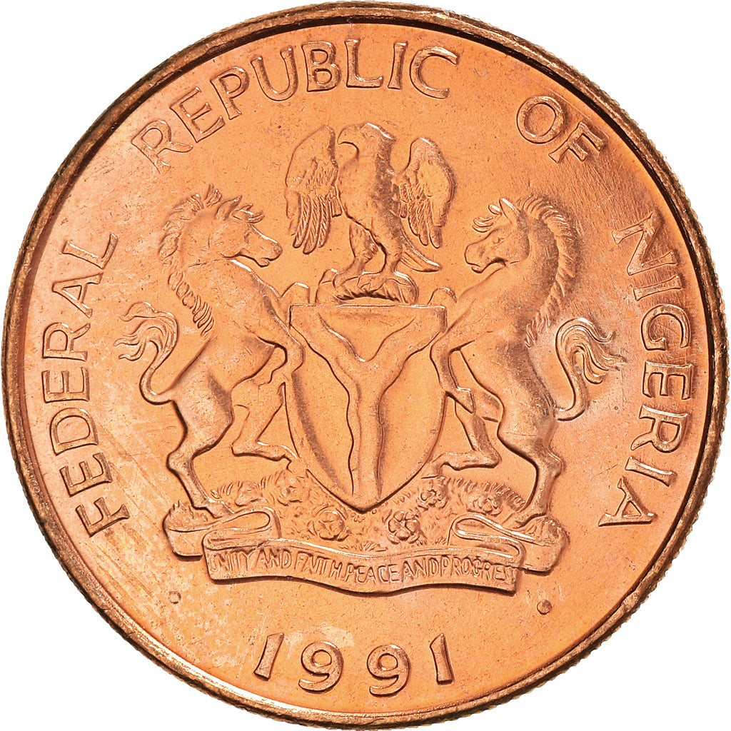 Monnaie, Nigéria, Elizabeth II, 25 Kobo, 1991, SUP+, Cuivre plaqué acier