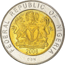 Coin, Nigeria, Naira, 2006, AU(50-53), Bi-Metallic, KM:18