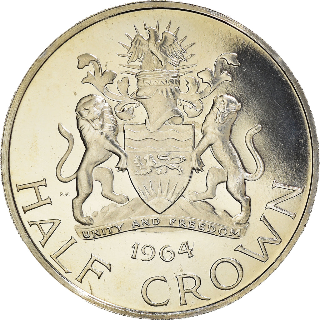 Coin, Malawi, 1/2 Crown, 1964, MS(63), Copper-Nickel-Zinc, KM:4
