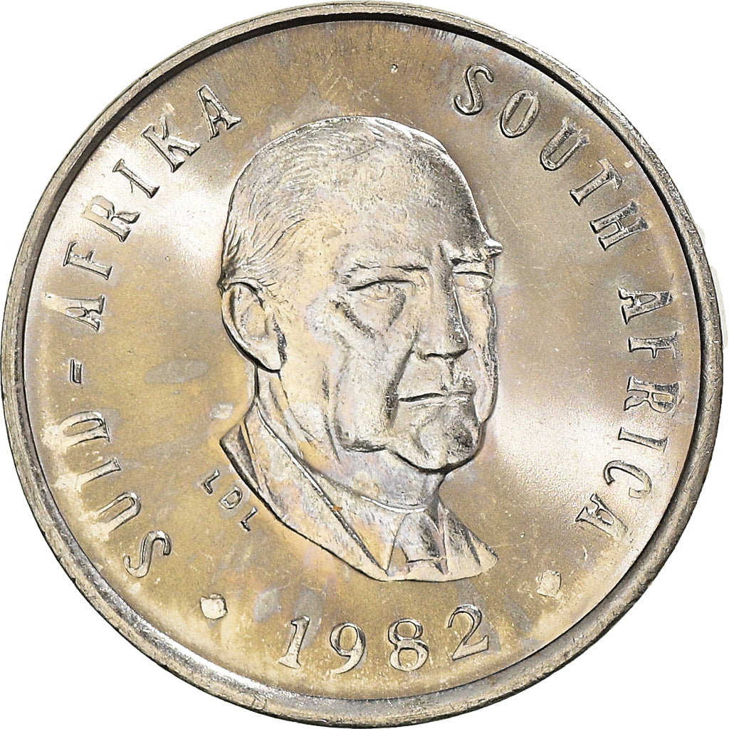 Coin, South Africa, 5 Cents, 1982, MS(63), Nickel, KM:111