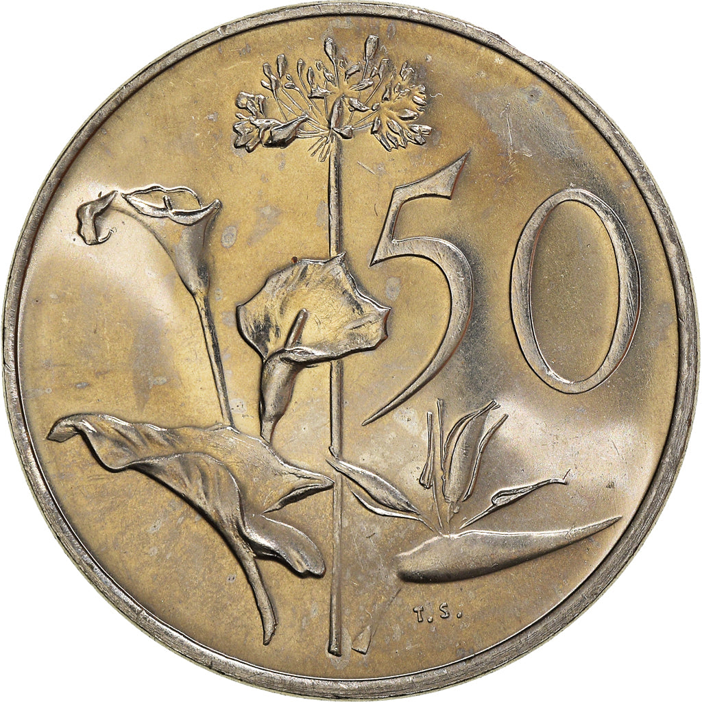 Coin, South Africa, 50 Cents, 1982, Proof, MS(63), Nickel, KM:114