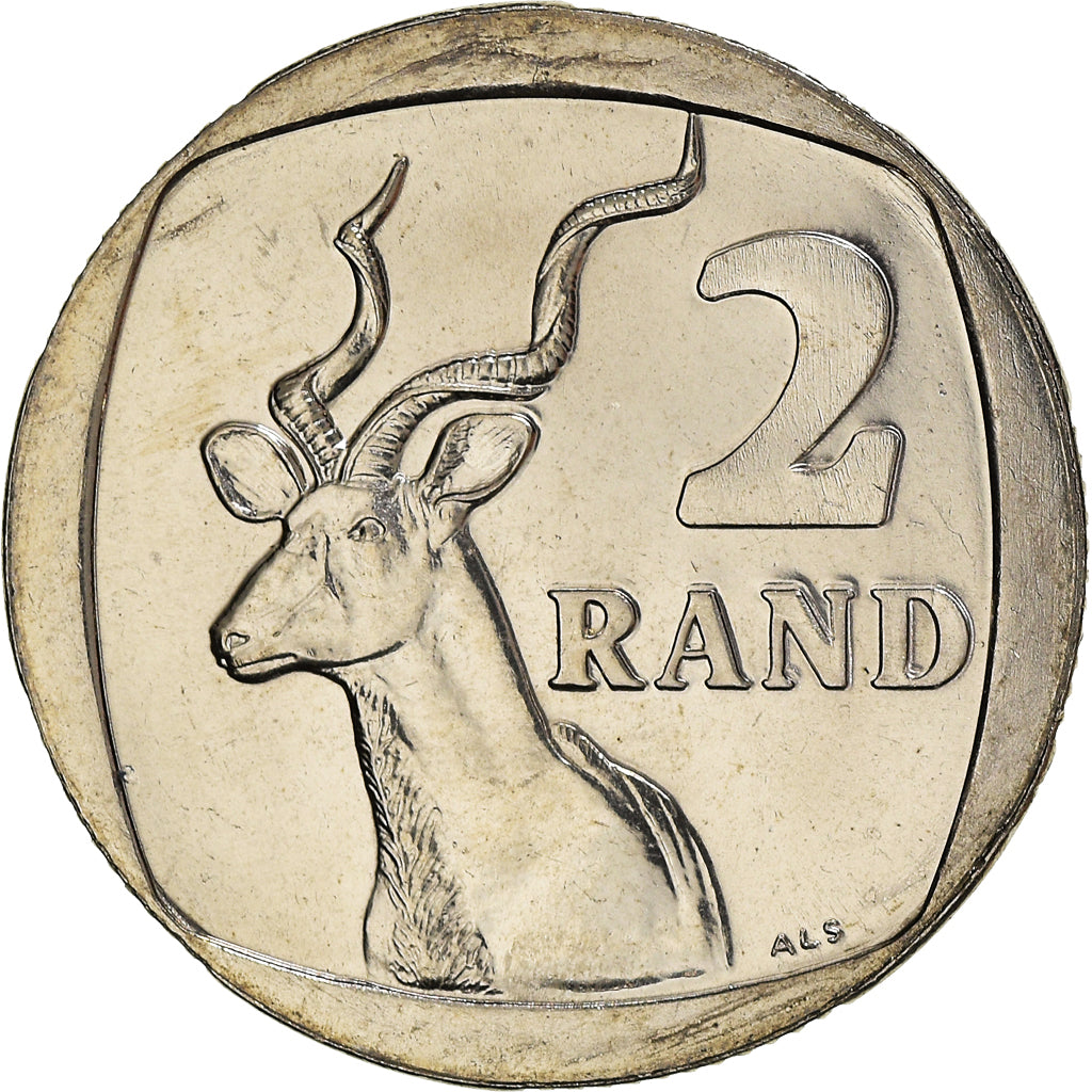 Coin, South Africa, 2 Rand, 2002, Pretoria, MS(63), Nickel Plated Copper, KM:273