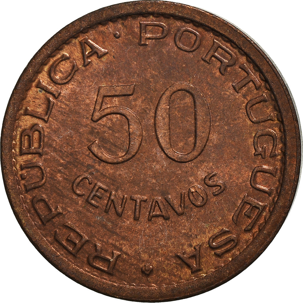 Coin, Guinea-Bissau, 50 Centavos, 1952, AU(50-53), Bronze, KM:8