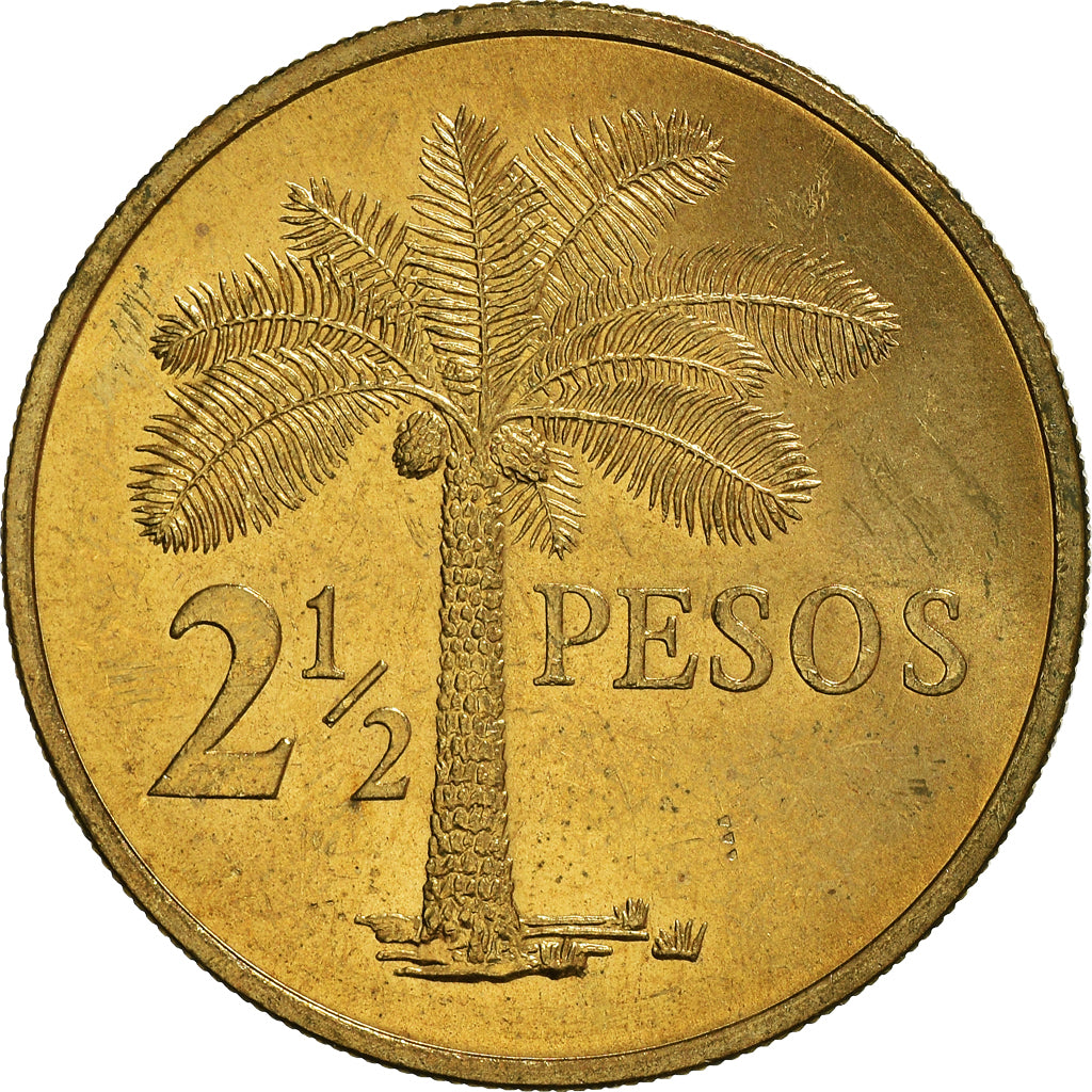 Moeda, Guiné-Bissau, 2-1/2 Pesos, 1977, MS(63), Alumínio-Bronze, KM:19