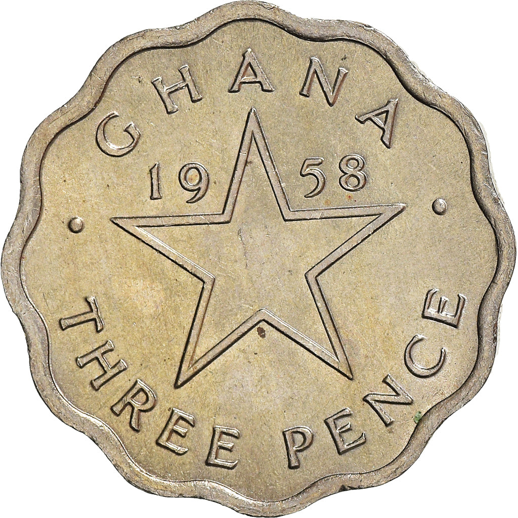 Moneta, Ghana, 3 Pence, 1958, SPL-, Rame-nichel, KM:3