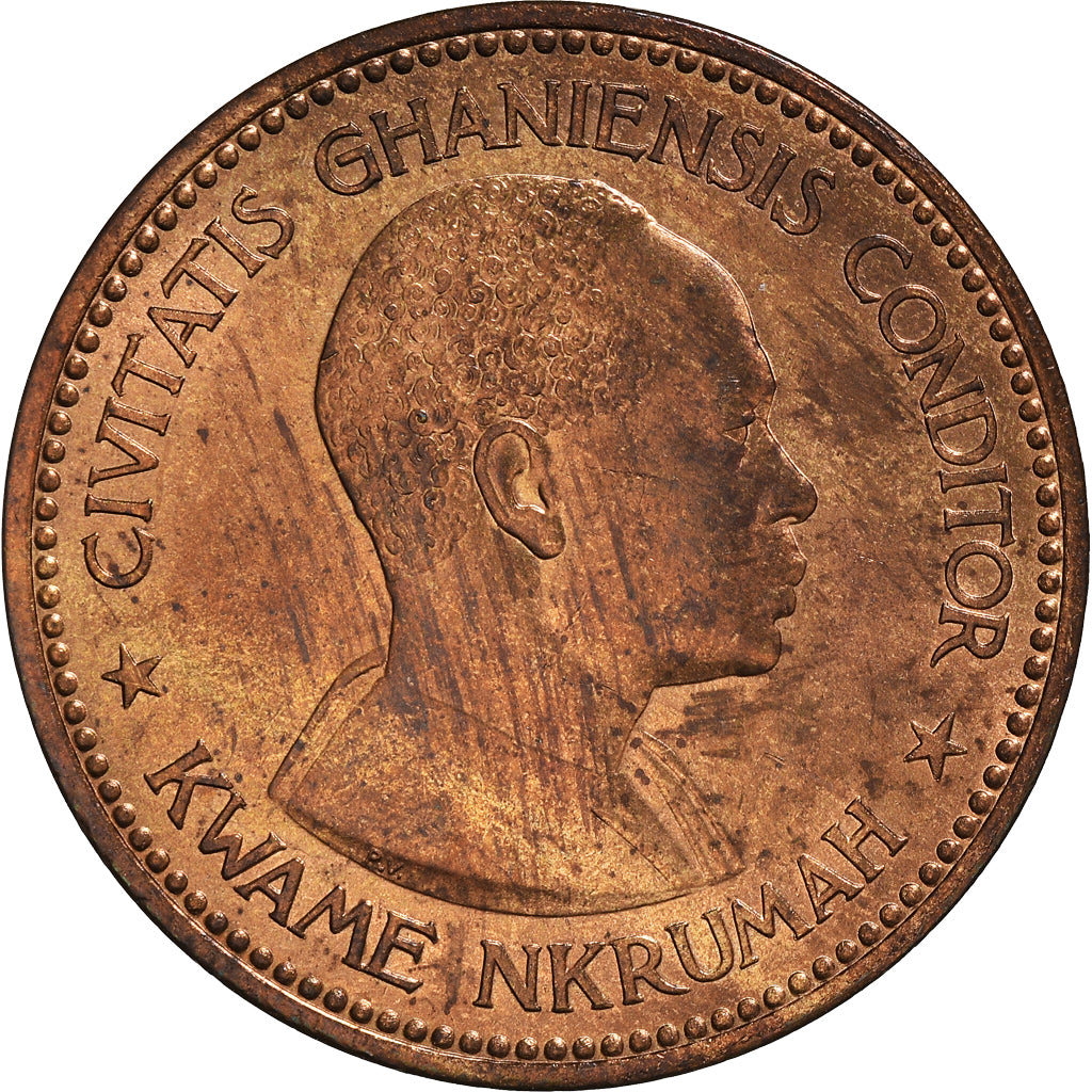 Coin, Ghana, Penny, 1958, MS(60-62), Bronze, KM:2