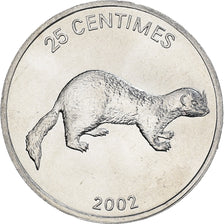 Coin, CONGO, DEMOCRATIC REPUBLIC, 25 Centimes, 2002, MS(65-70), Aluminum, KM:76