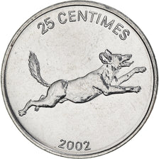 Coin, CONGO, DEMOCRATIC REPUBLIC, 25 Centimes, 2002, MS(65-70), Aluminum, KM:83