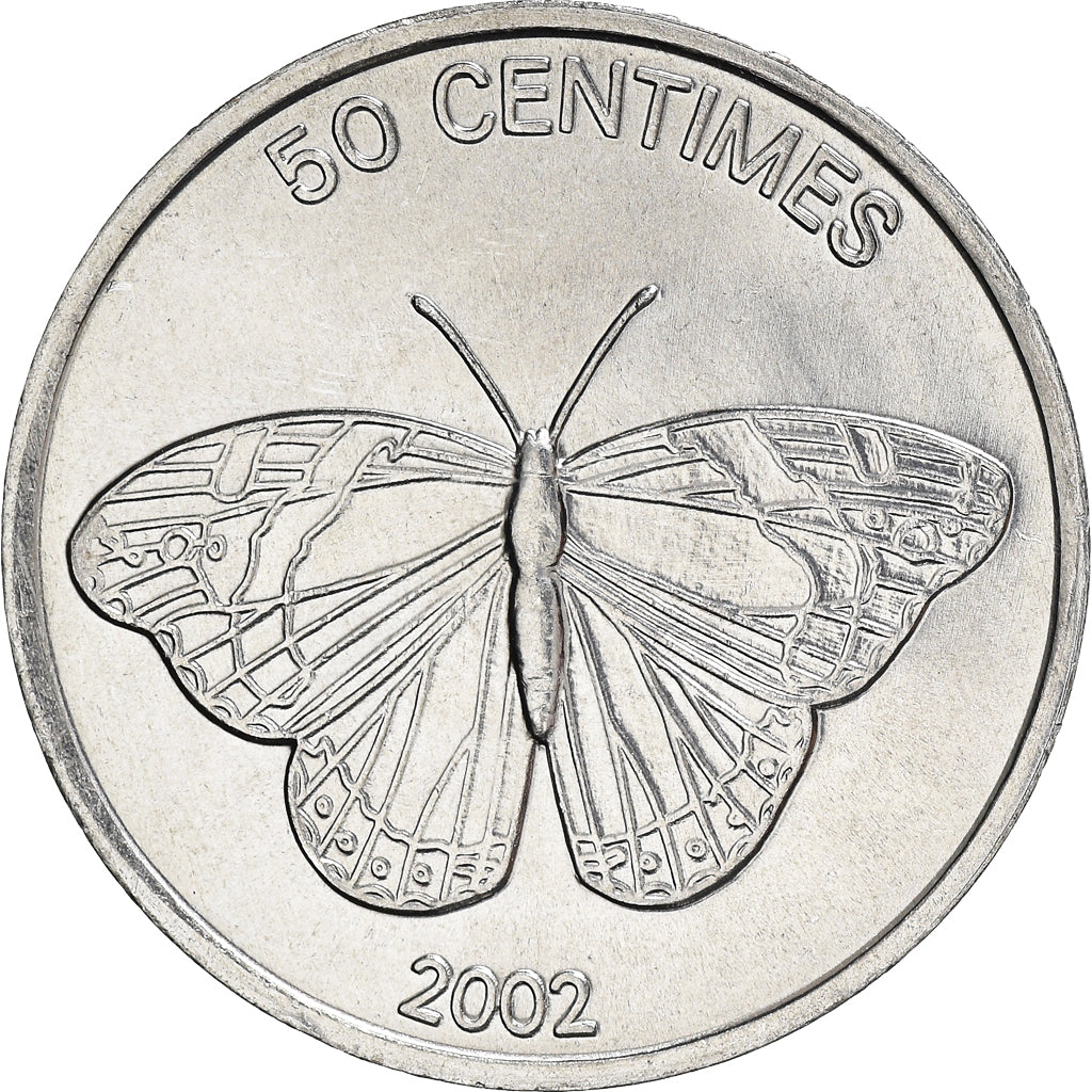Coin, CONGO, DEMOCRATIC REPUBLIC, 50 Centimes, 2002, MS(64), Aluminum, KM:80
