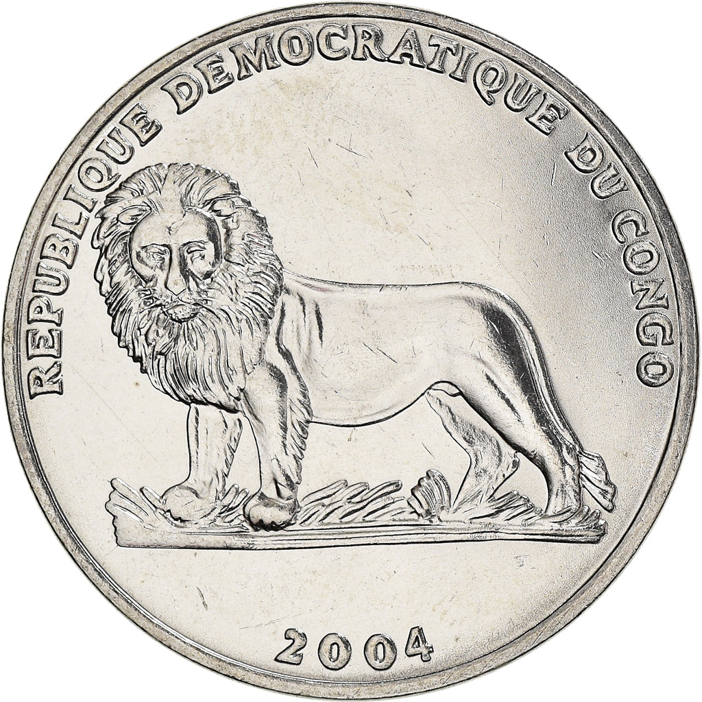 Coin, CONGO, DEMOCRATIC REPUBLIC, Franc, 2004, AU(55-58), Nickel Clad Steel