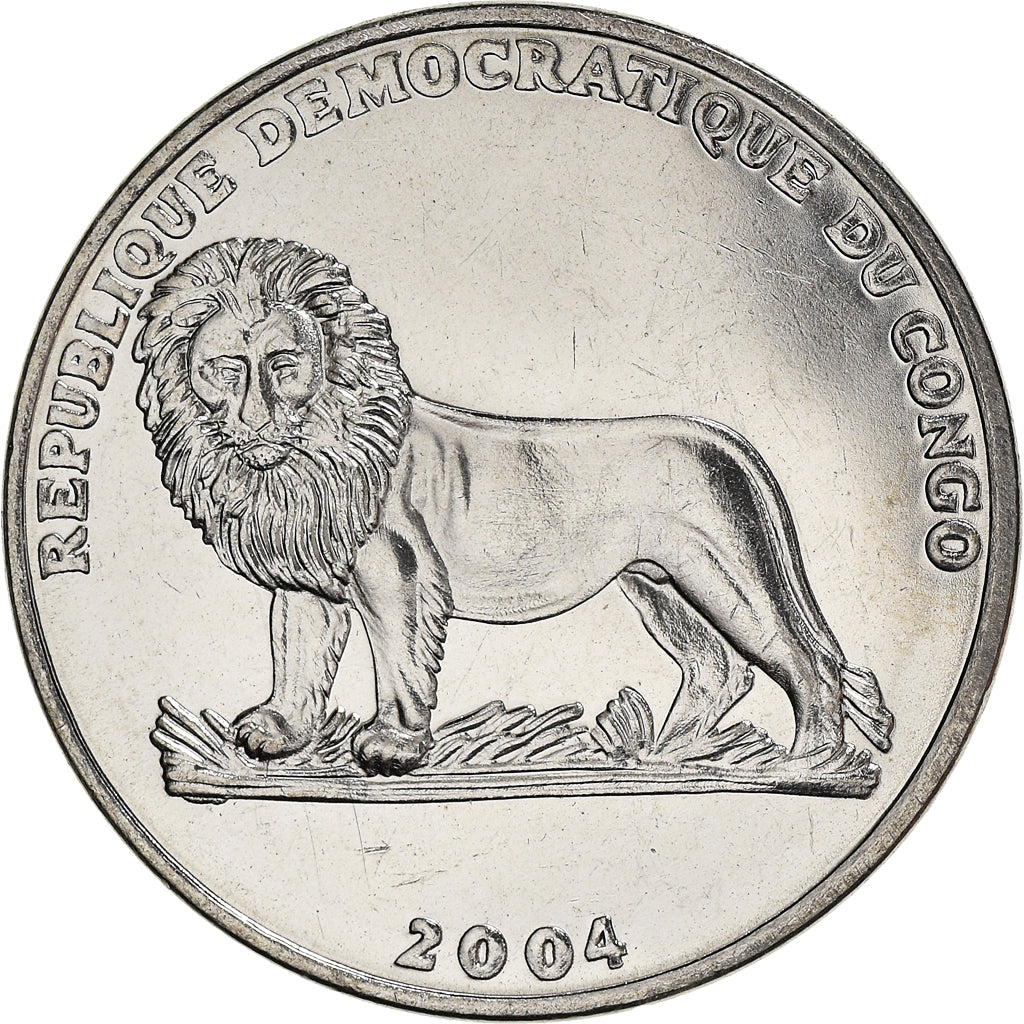 Coin, CONGO, DEMOCRATIC REPUBLIC, Franc, 2004, AU(55-58), Nickel Clad Steel