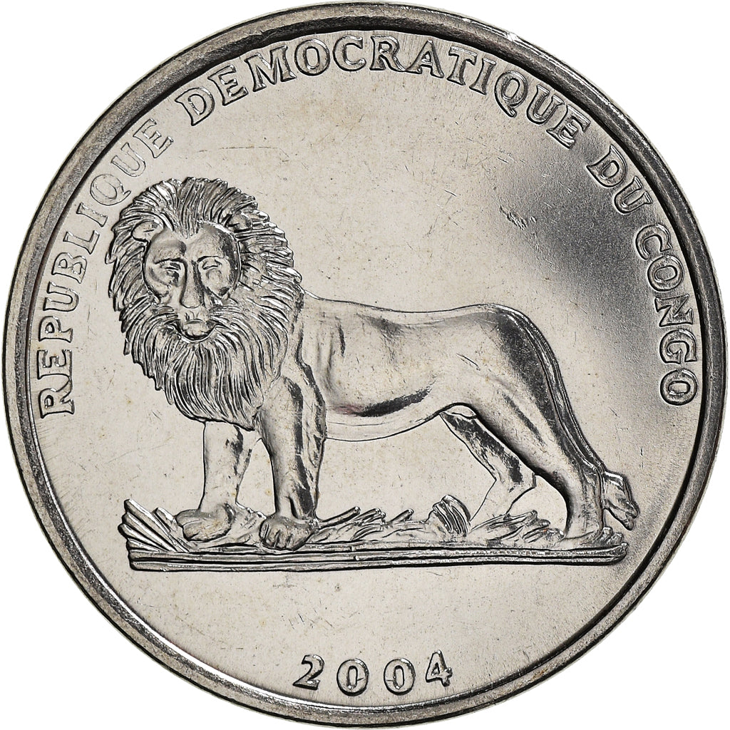 Coin, CONGO, DEMOCRATIC REPUBLIC, Franc, 2004, AU(55-58), Nickel Clad Steel