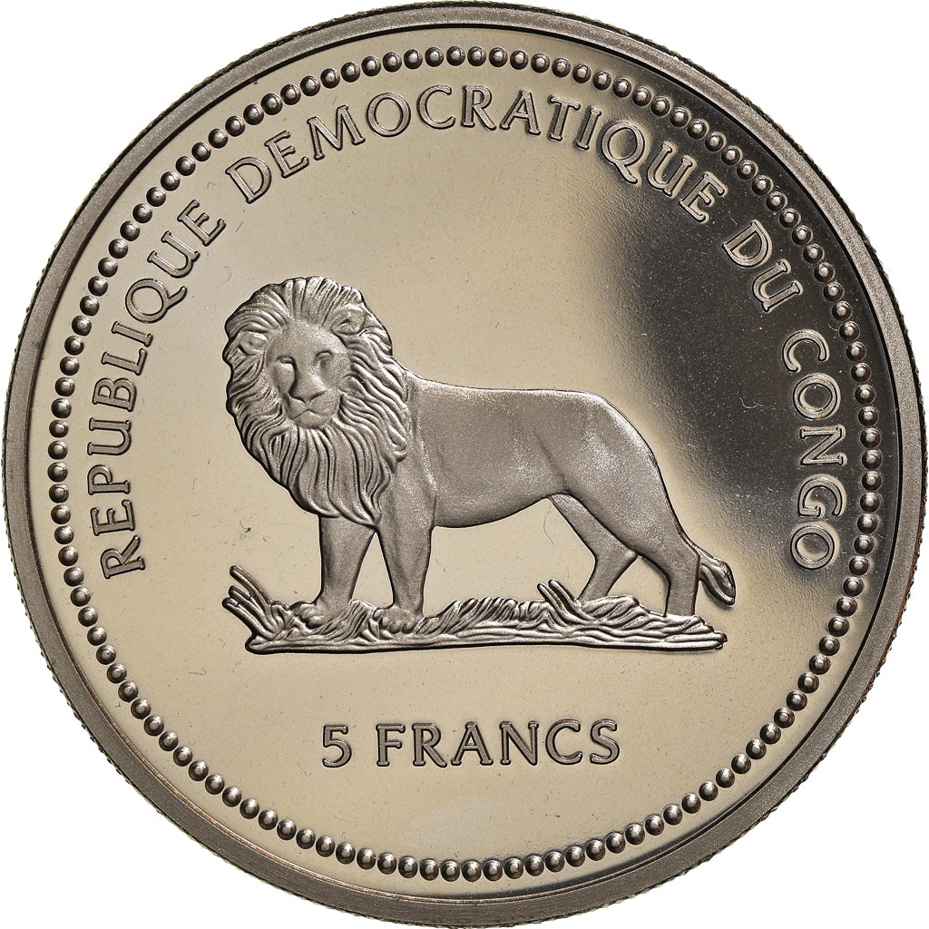 Coin, CONGO, DEMOCRATIC REPUBLIC, 5 Francs, 2002, MS(63), Copper-nickel, KM:170
