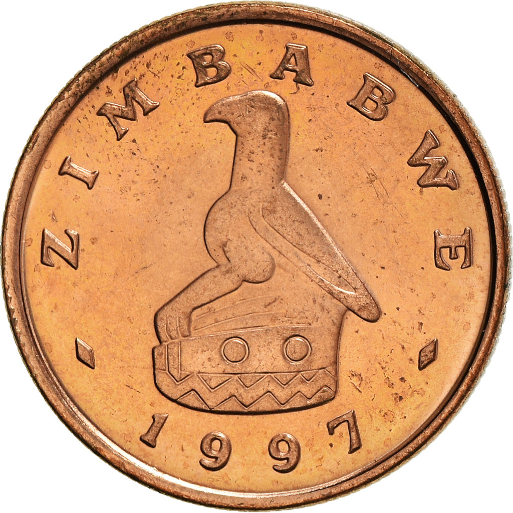 Coin, Zimbabwe, Cent, 1997, AU(55-58), Bronze Plated Steel, KM:1a