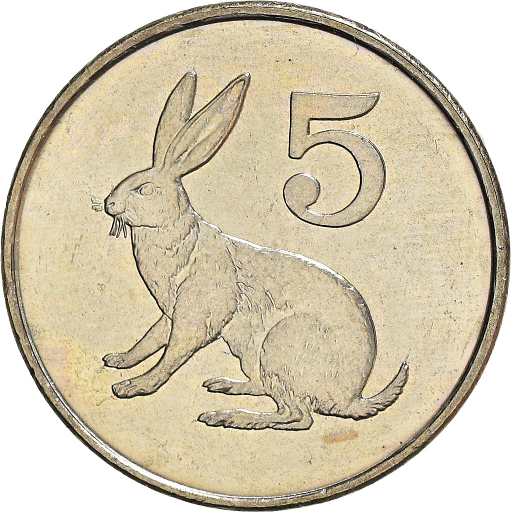Coin, Zimbabwe, 5 Cents, 1997, MS(60-62), Copper-nickel, KM:2