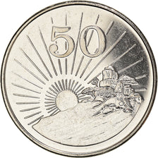 Moneta, Zimbabwe, 50 Cents, 2002, Harare, AU(50-53), Nickel platerowany stalą