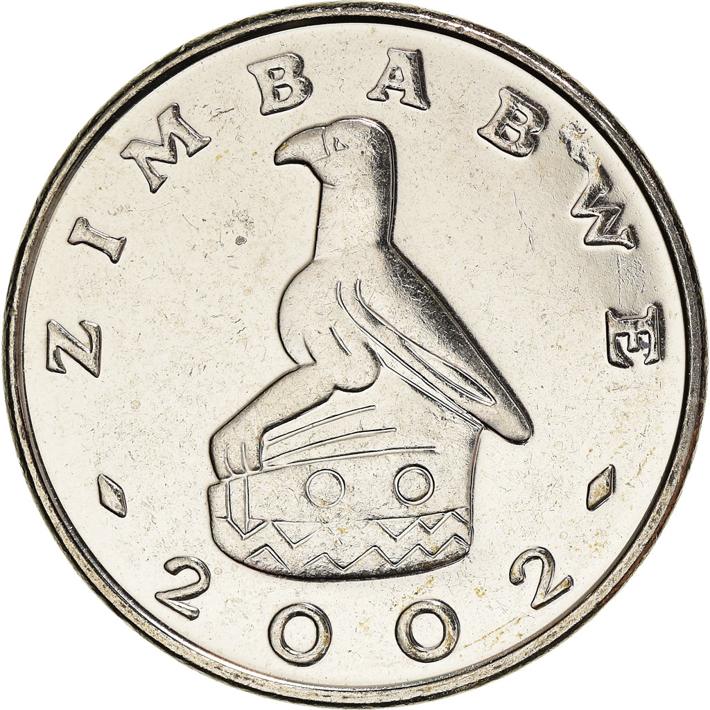 Moneta, Zimbabwe, 50 Cents, 2002, Harare, AU(50-53), Nickel platerowany stalą