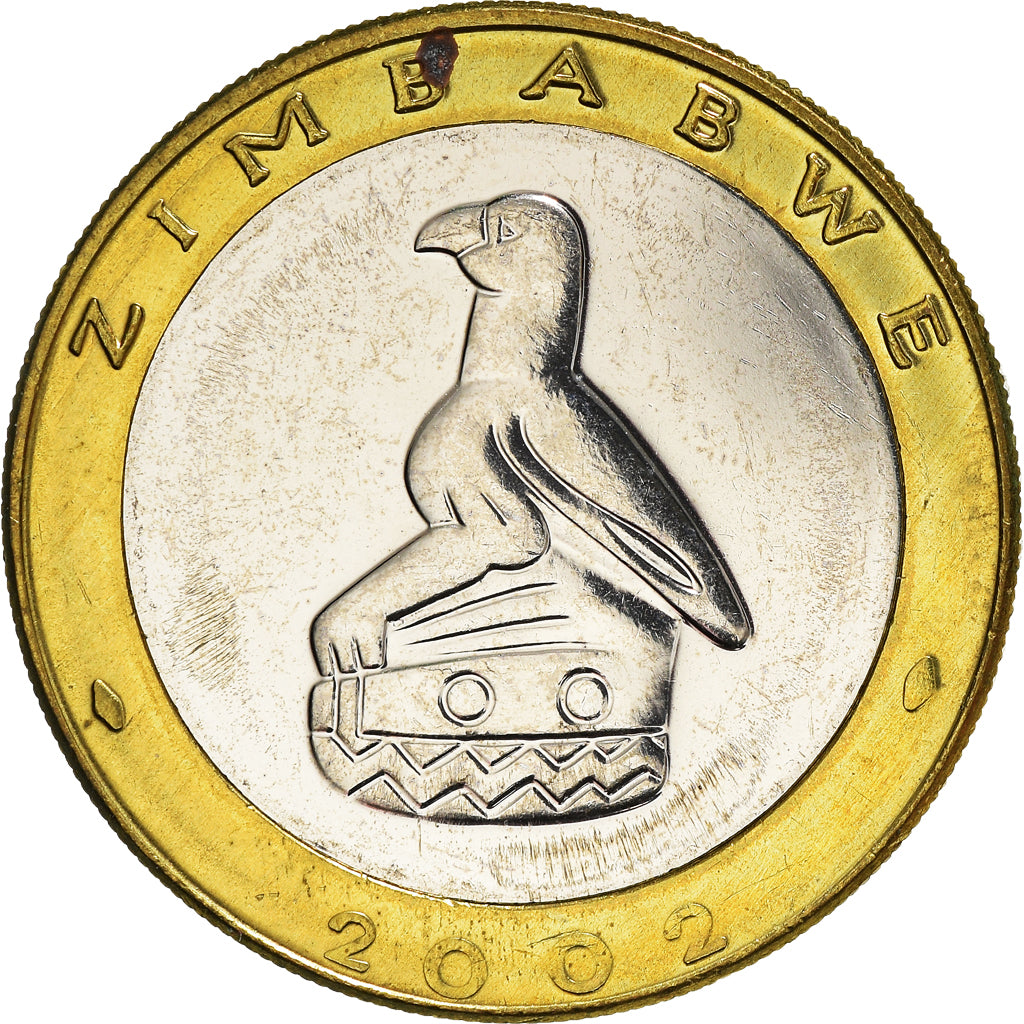 Monnaie, Zimbabwe, 5 Dollars, 2002, Harare, SUP+, Bimétallique, KM:13