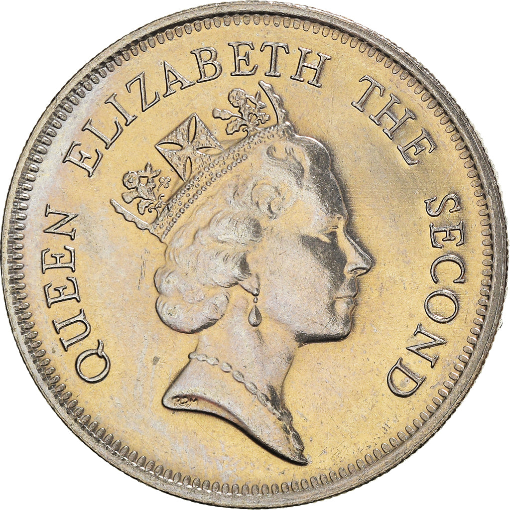Coin, Hong Kong, Elizabeth II, Dollar, 1987, MS(60-62), Copper-nickel, KM:63